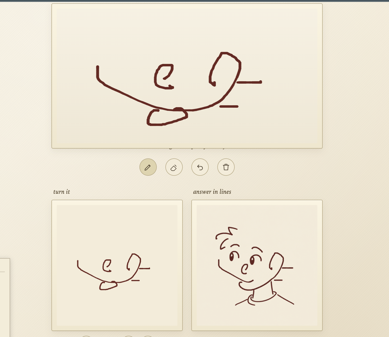 The Original turns the author's loose face-like mark into a face drawing